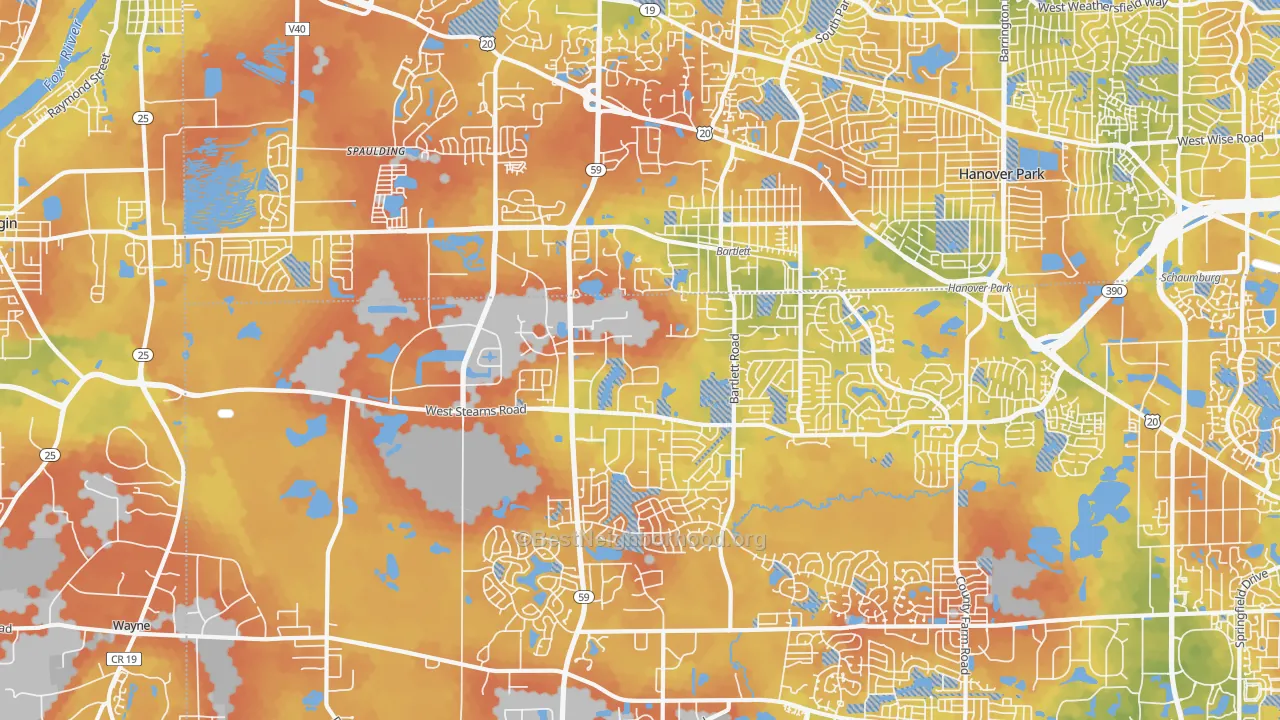 Bike Grade map of Bartlett, IL