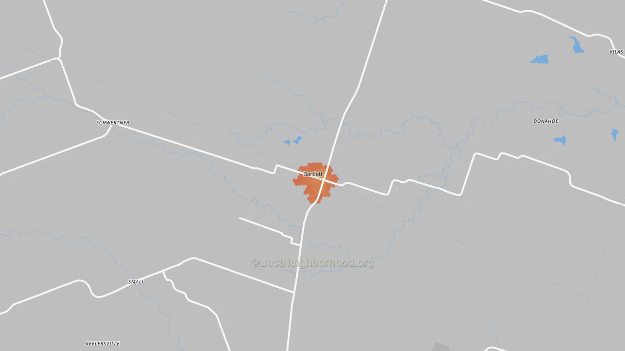 Bike Grade map of Bartlett, TX