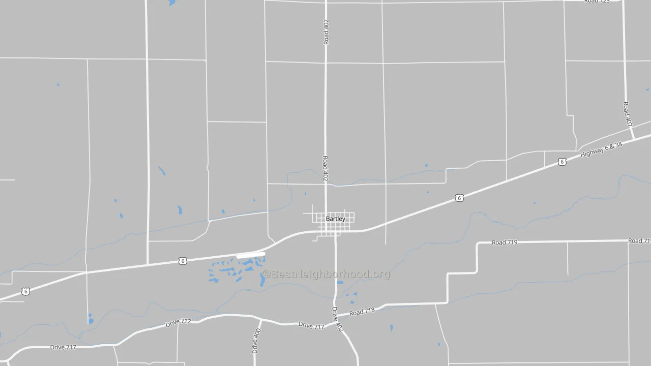Bike Grade map of Bartley, NE