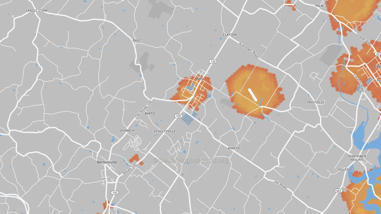 Bike Grade map of Barto, PA