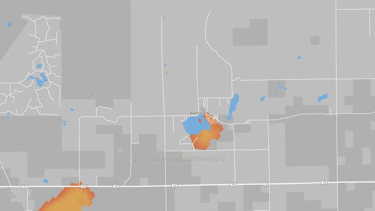 Bike Grade map of Barton City, MI