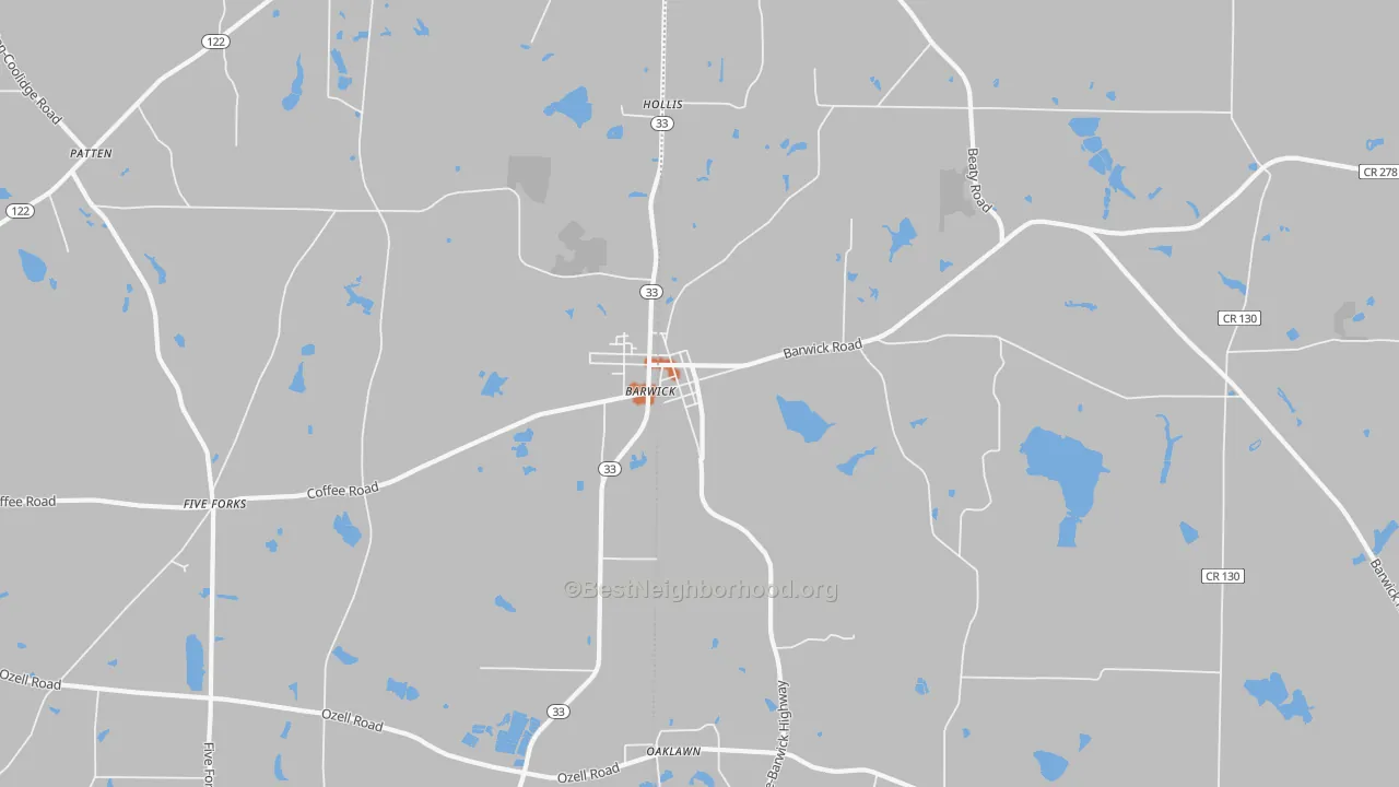 Bike Grade map of Barwick, GA