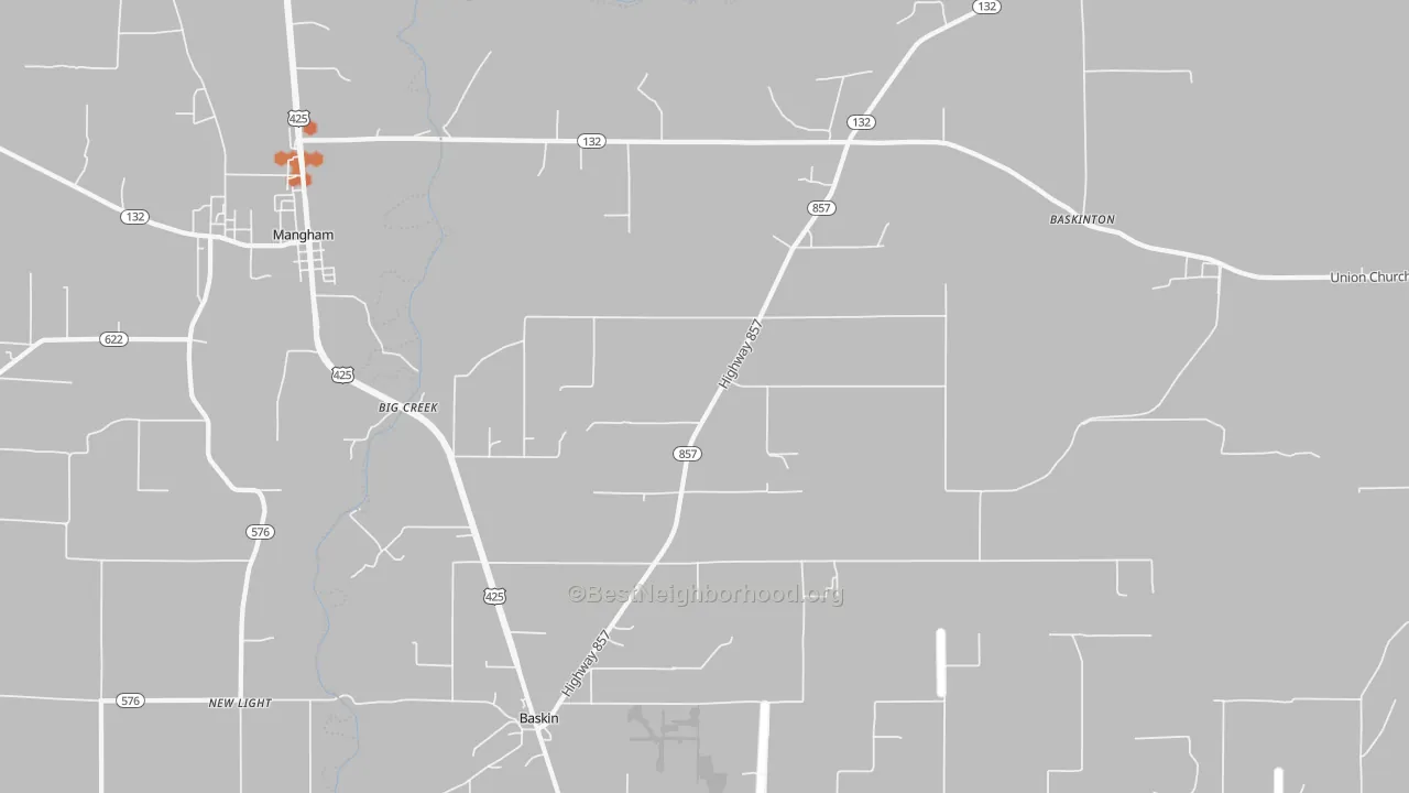 Bike Grade map of Baskin, LA