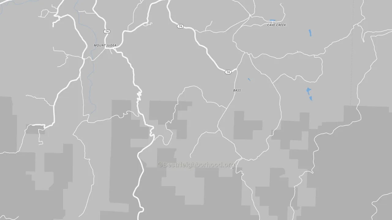 Bike Grade map of Bass, AR