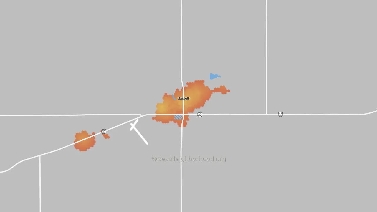 Bike Grade map of Bassett, NE