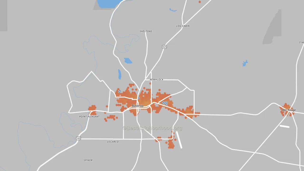 Bike Grade map of Bastrop, LA