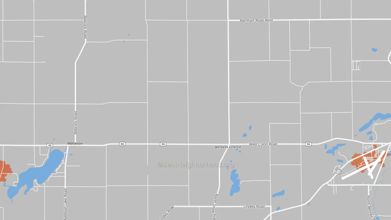 Bike Grade map of Batavia Center, MI
