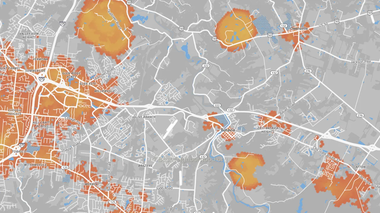 Bike Grade map of Batavia, OH