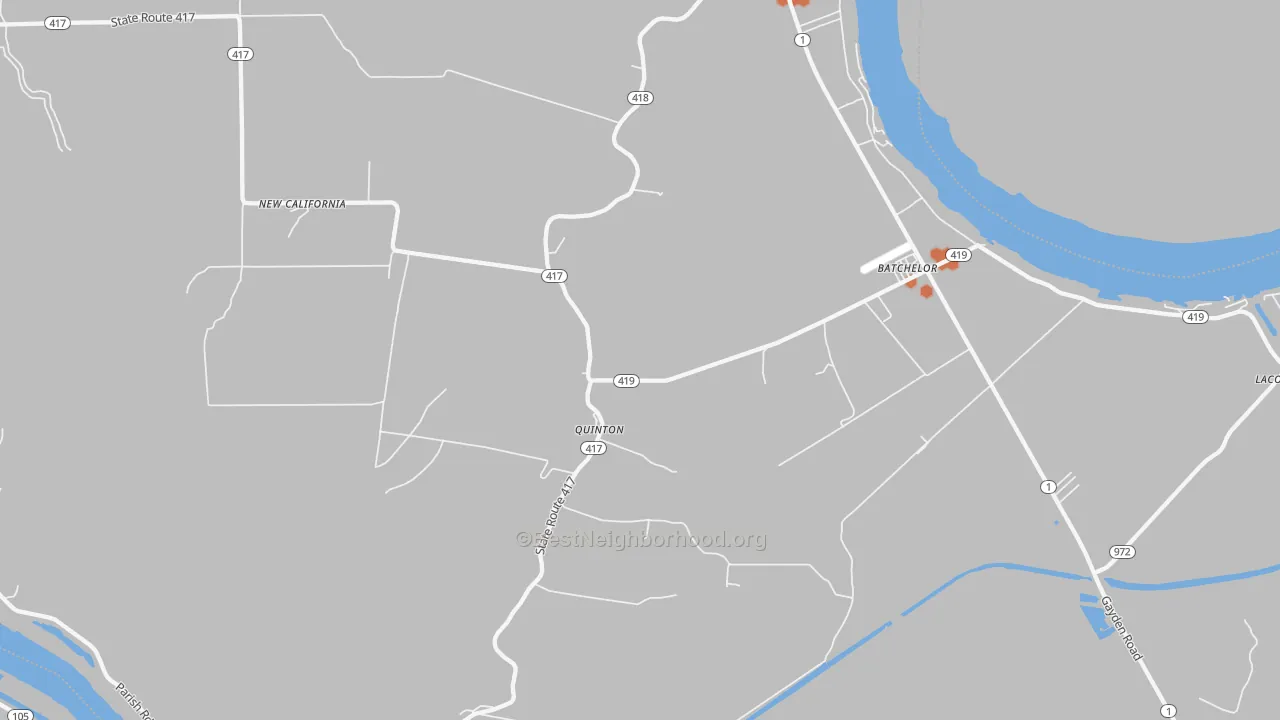 Bike Grade map of Batchelor, LA