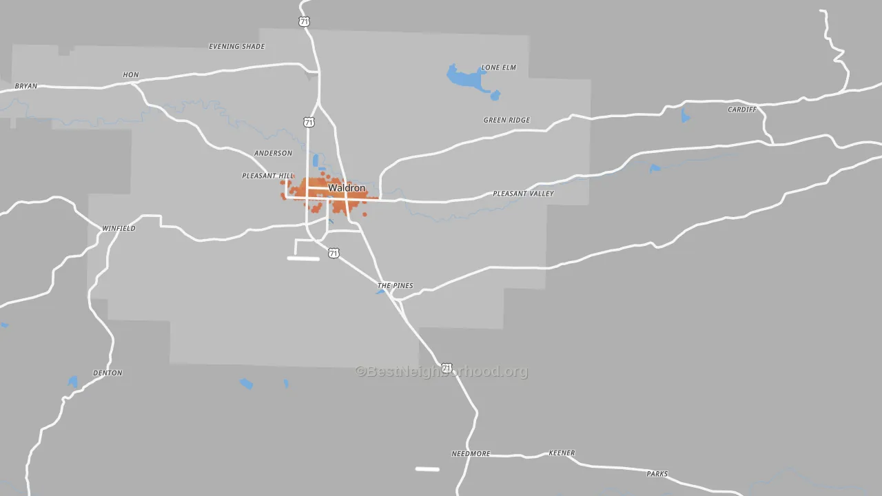 Bike Grade map of Bates, AR