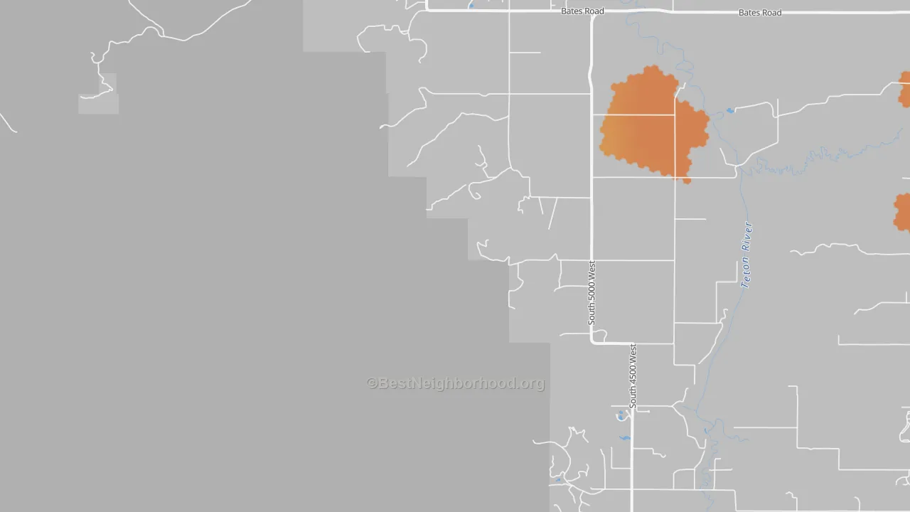 Bike Grade map of Bates, ID