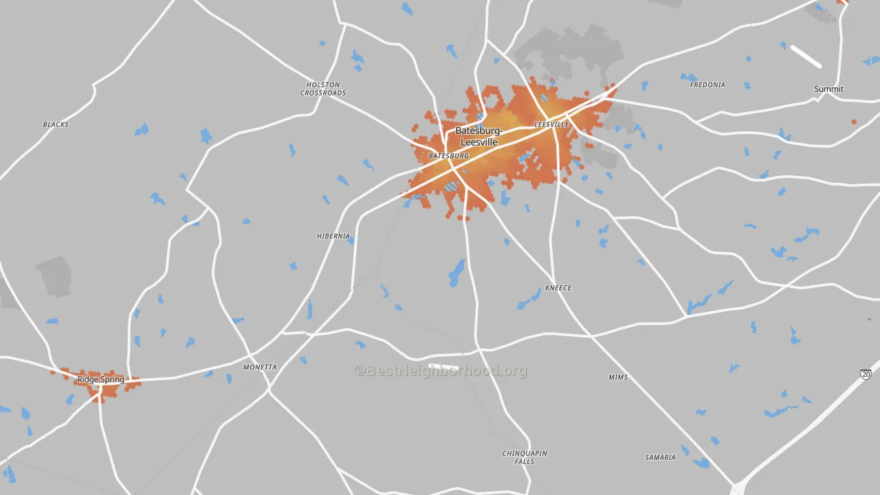 Bike Grade map of Batesburg, SC