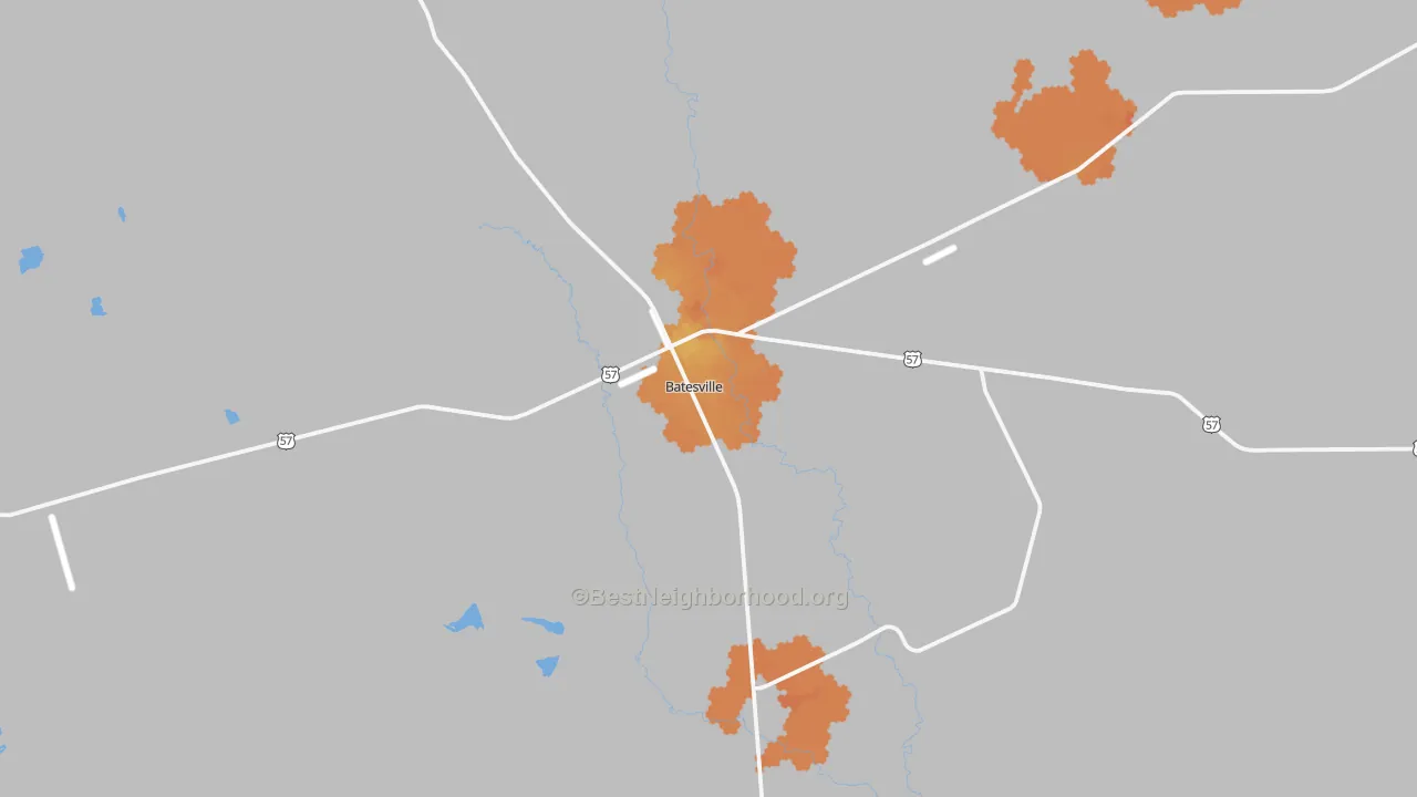 Bike Grade map of Batesville, TX