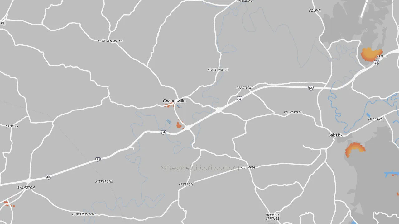 Bike Grade map of Bath County, KY