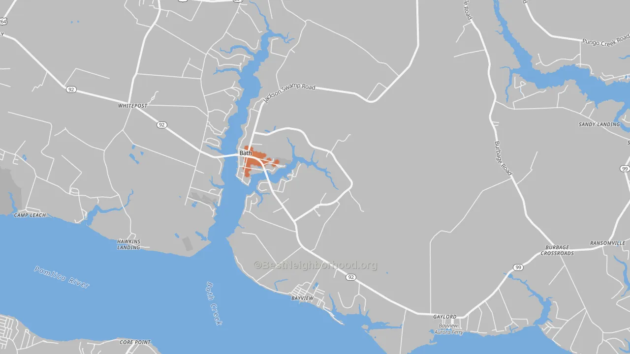 Bike Grade map of Bath, NC