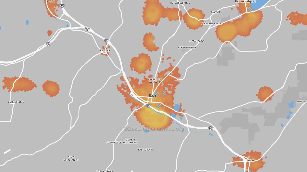 Bike Grade map of Bath, NY