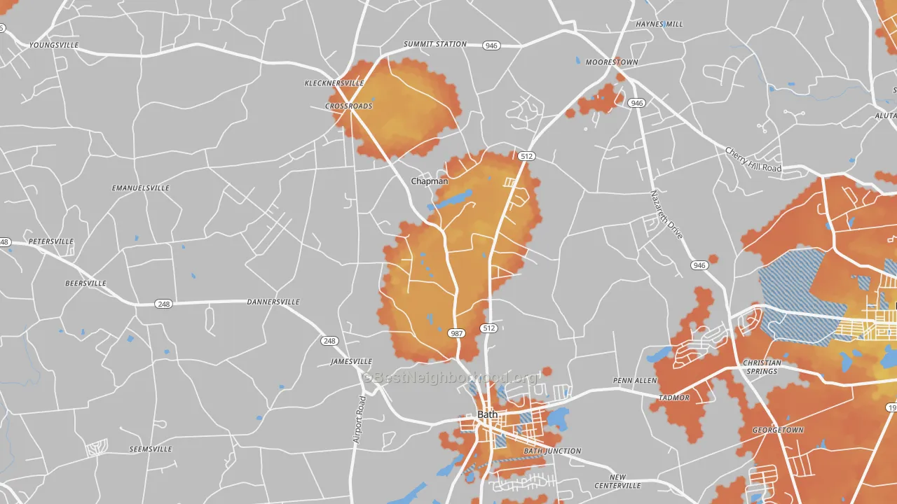 Bike Grade map of Bath, PA