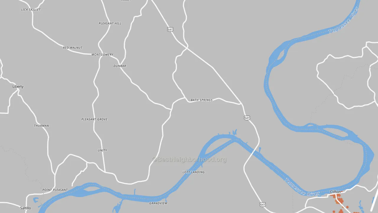 Bike Grade map of Bath Springs, TN