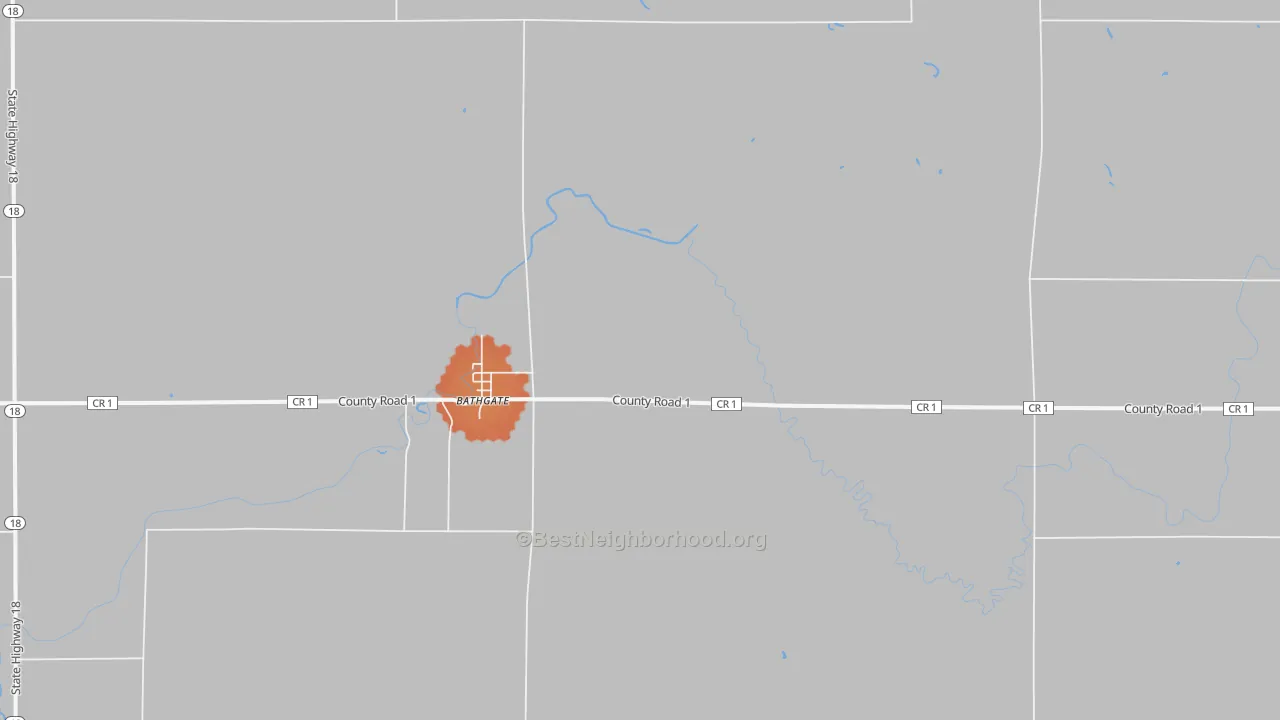 Bike Grade map of Bathgate, ND