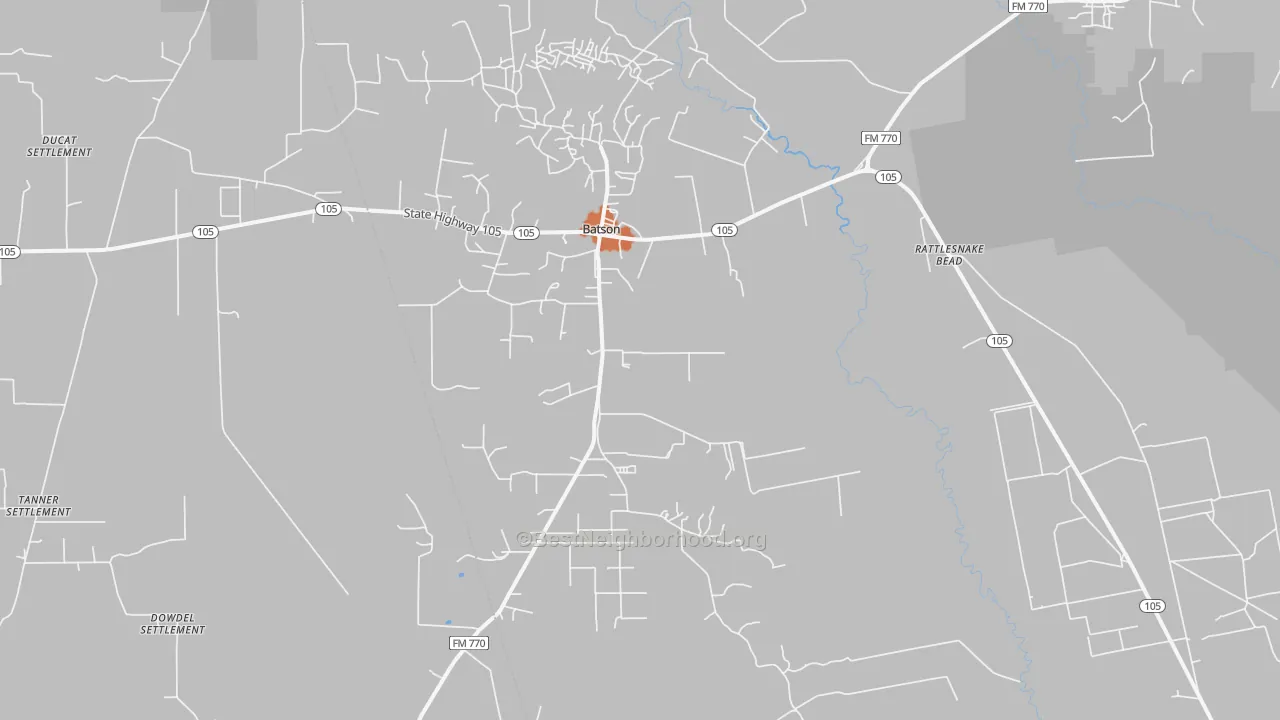 Bike Grade map of Batson, TX