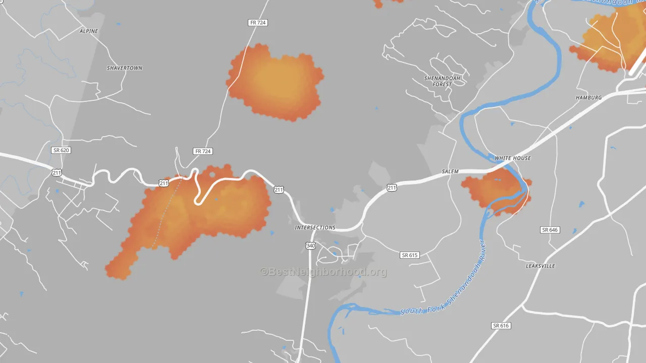 Bike Grade map of Battle Creek, VA