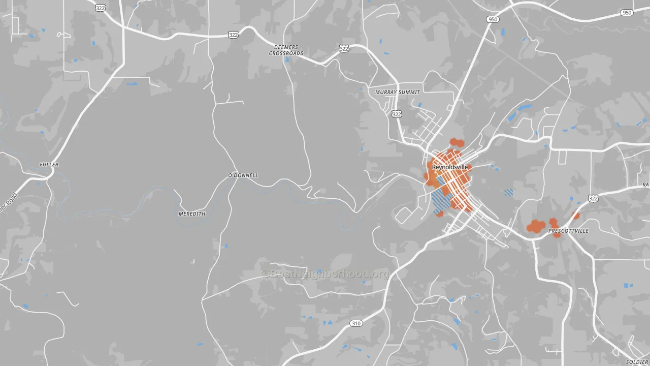 Bike Grade map of Battle Hollow, PA