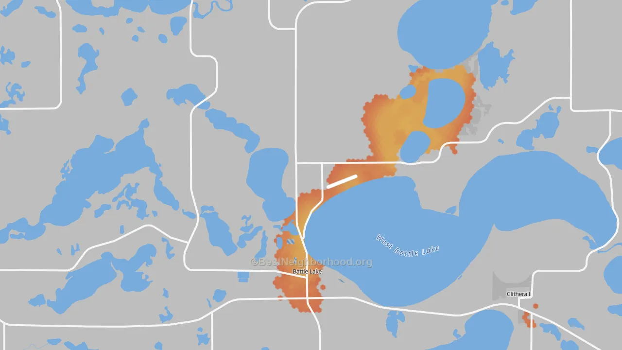 Bike Grade map of Battle Lake, MN
