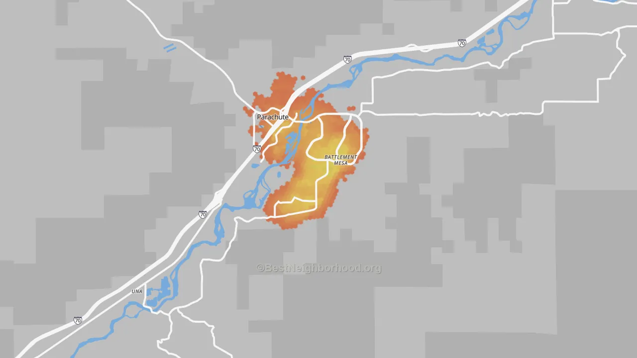 Bike Grade map of Battlement Mesa, CO