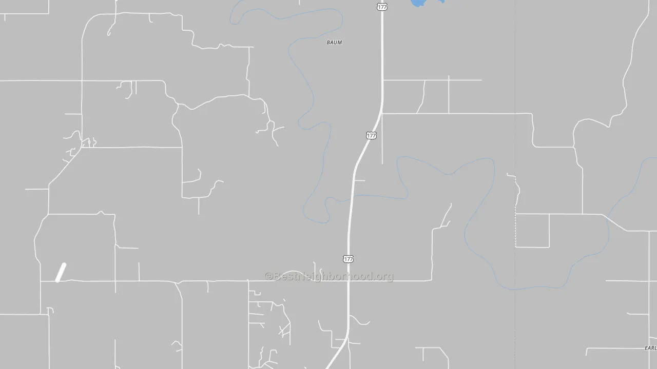 Bike Grade map of Baum, OK