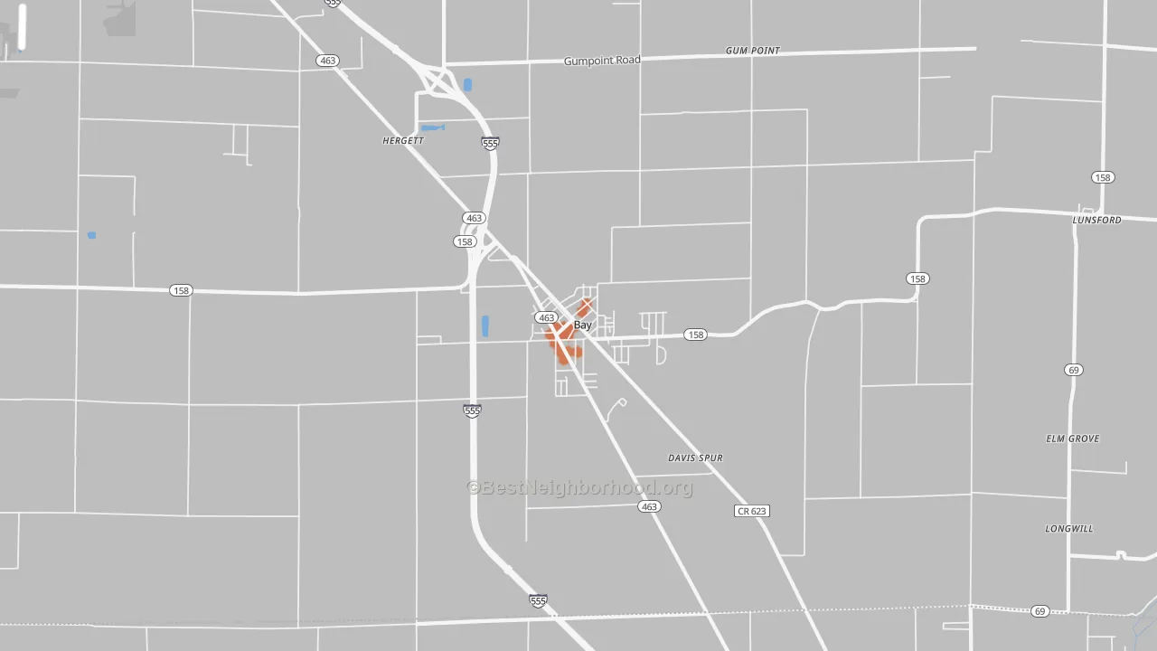 Bike Grade map of Bay, AR
