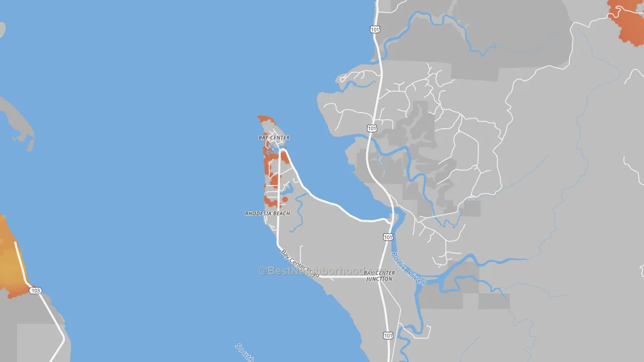 Bike Grade map of Bay Center, WA