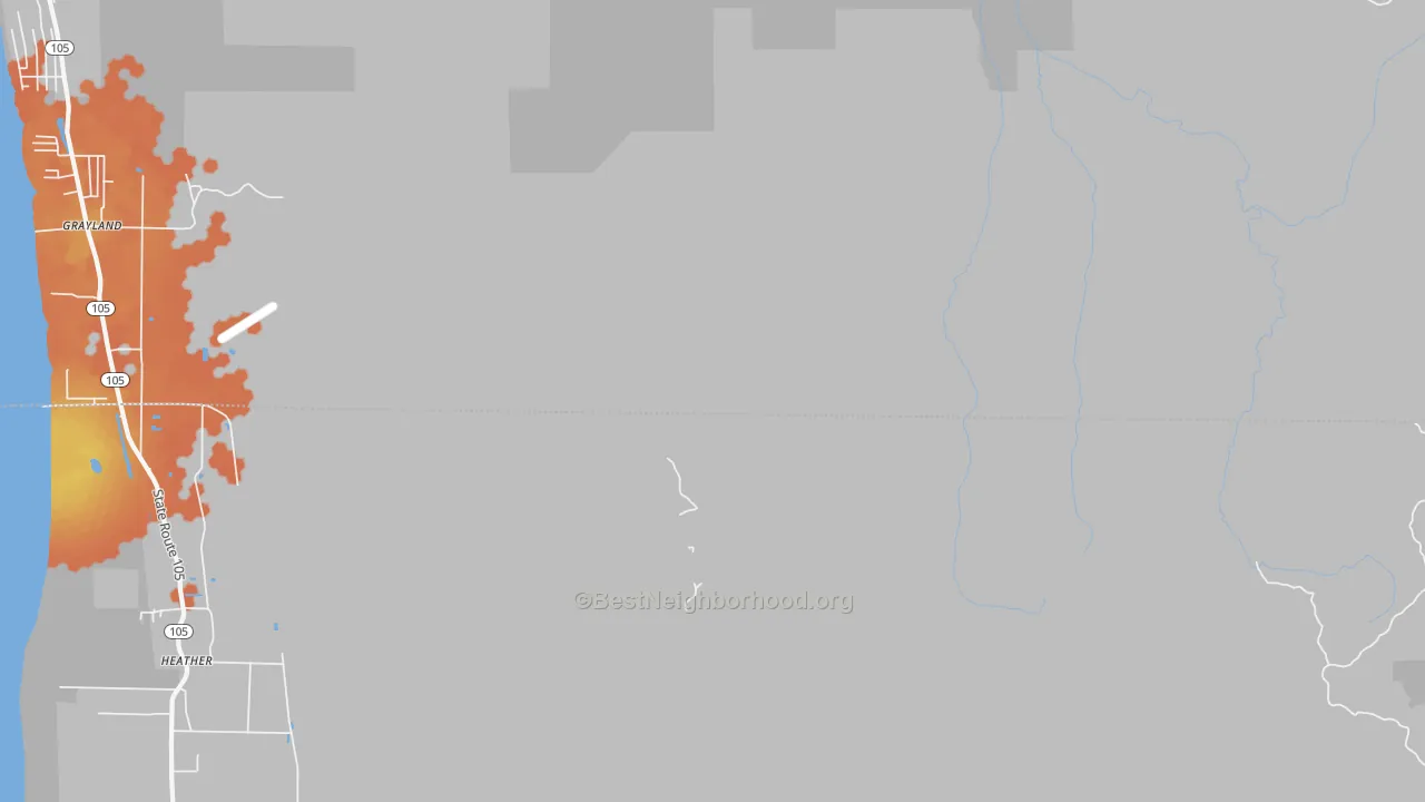 Bike Grade map of Bay City, WA