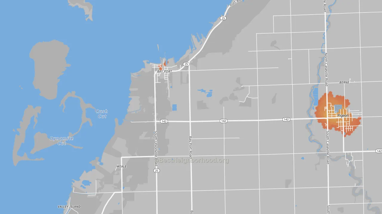 Bike Grade map of Bay Port, MI