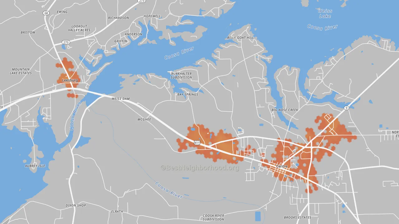 Bike Grade map of Bay Springs, AL