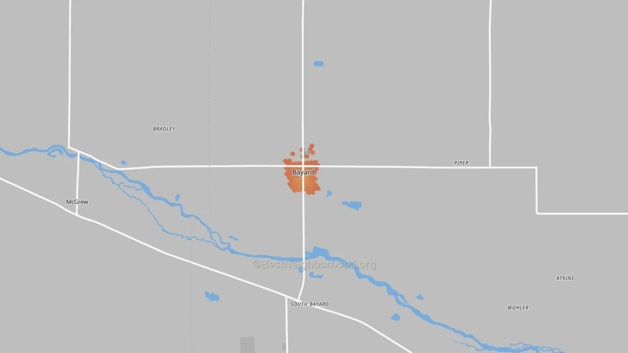Bike Grade map of Bayard, NE