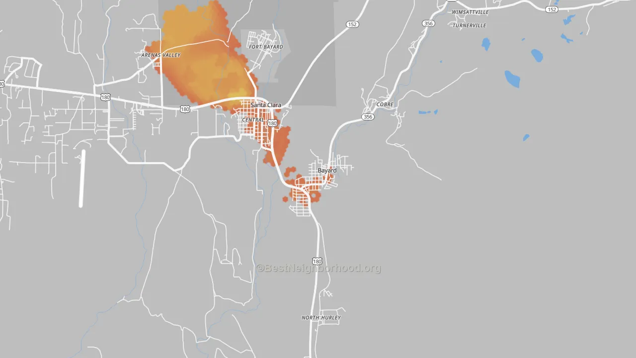 Bike Grade map of Bayard, NM