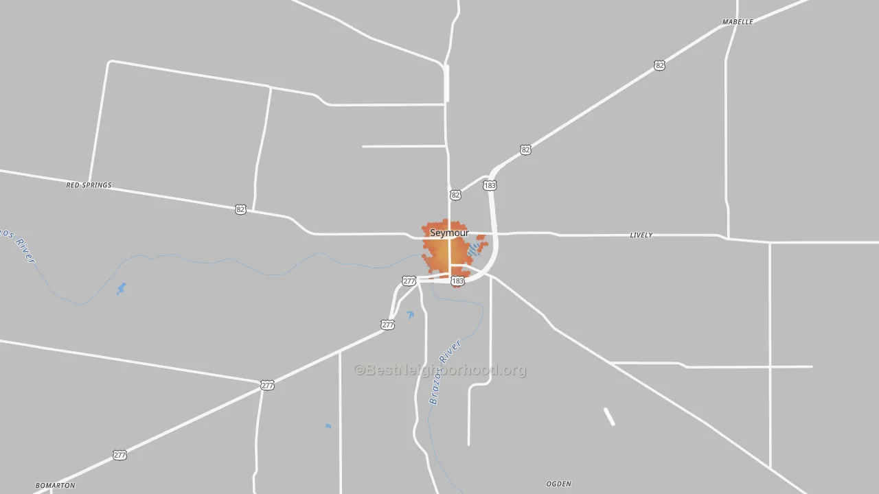 Bike Grade map of Baylor County, TX