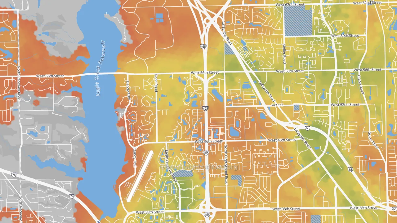 Bike Grade map of Bayswater, Indianapolis, IN