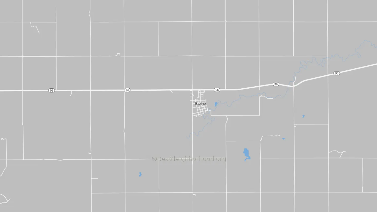 Bike Grade map of Bazine, KS