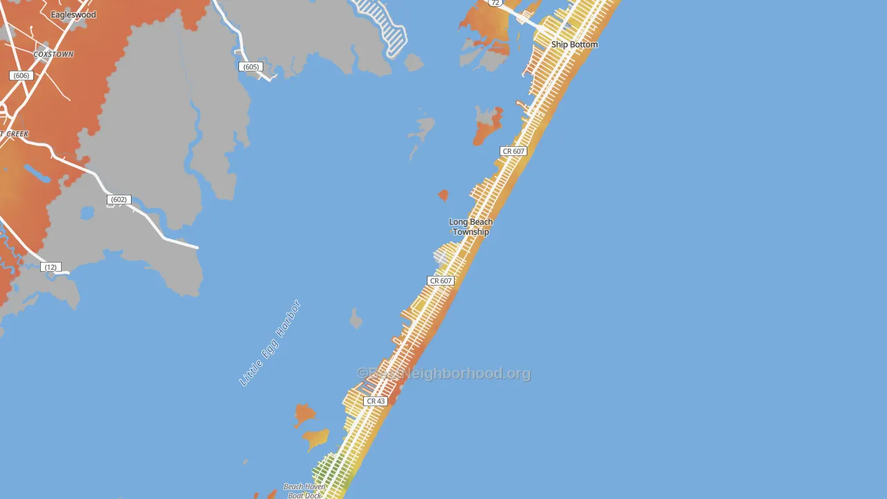 Bike Grade map of Beach Haven, NJ