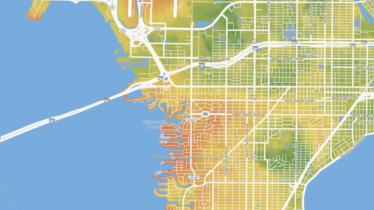 Bike Grade map of Beach Park, Tampa, FL