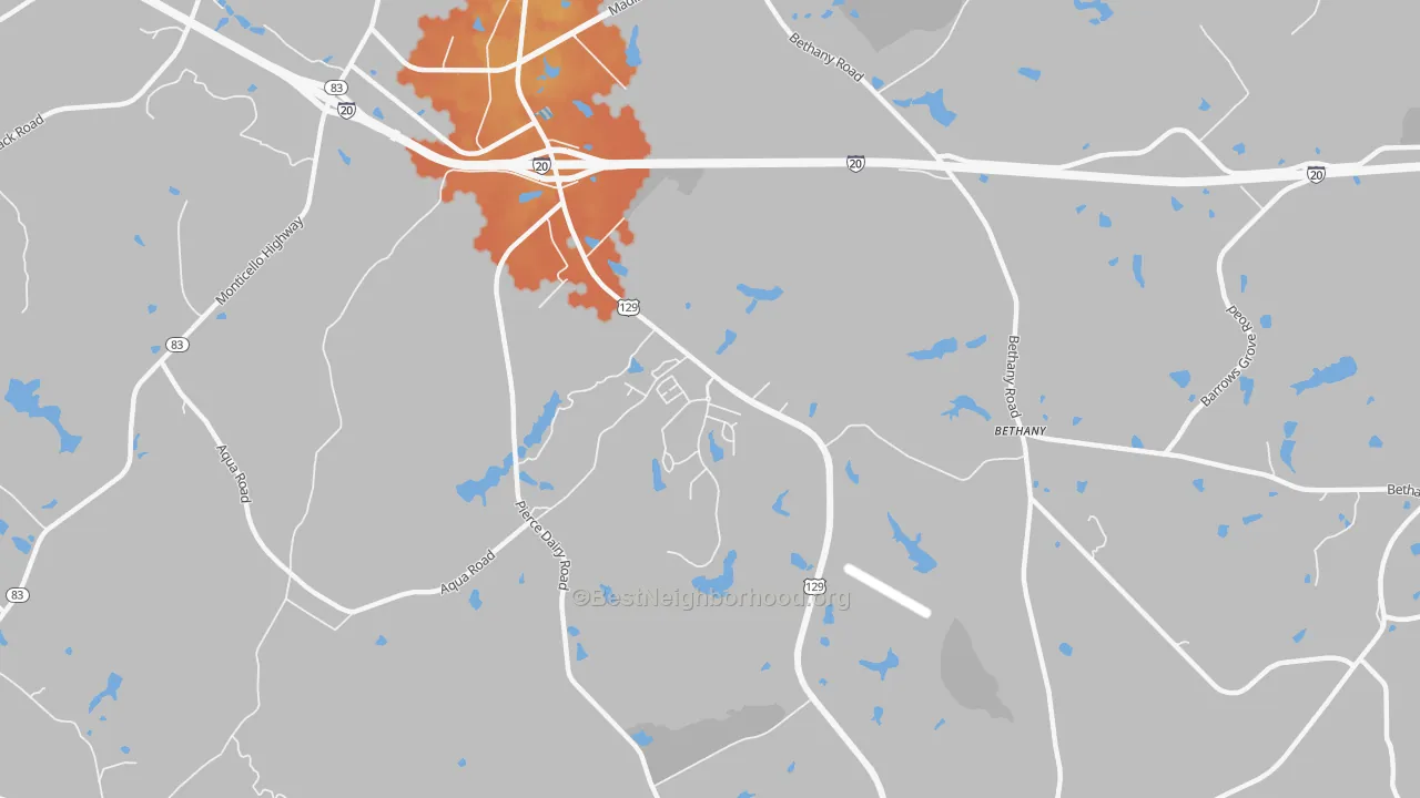 Bike Grade map of Beacon Heights, GA