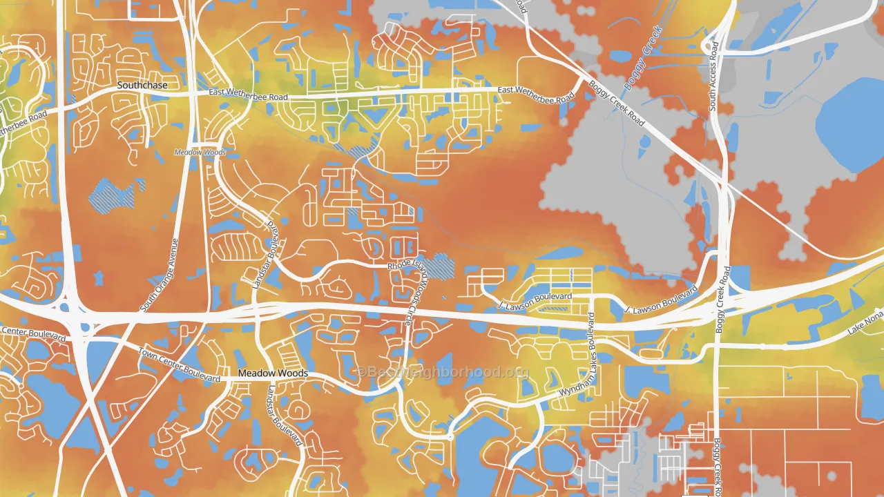 Bike Grade map of Beacon Park, Meadow Woods, FL