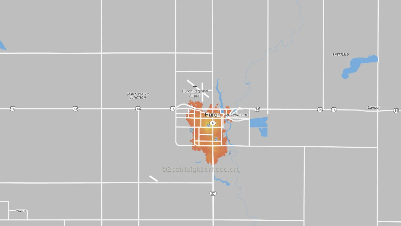 Bike Grade map of Beadle County, SD