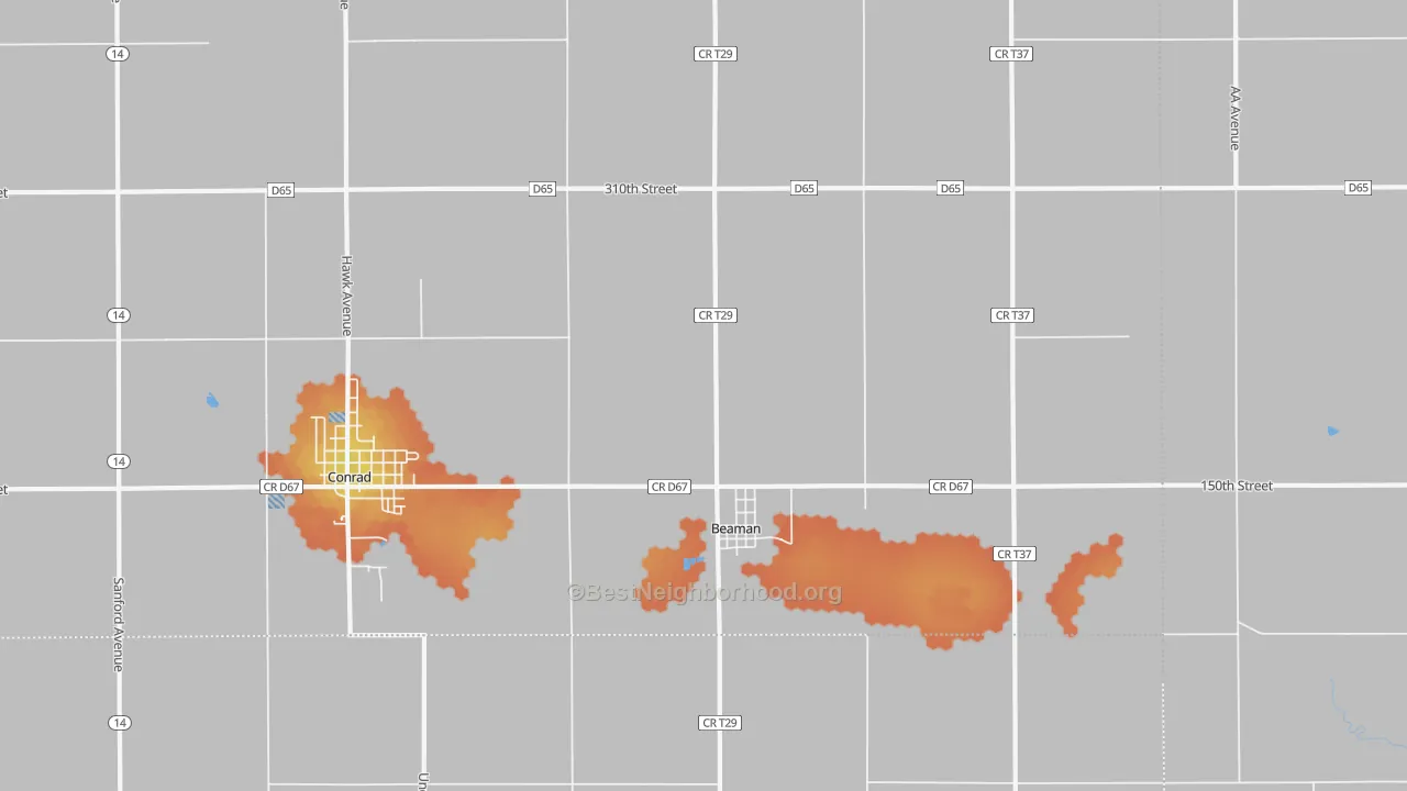 Bike Grade map of Beaman, IA