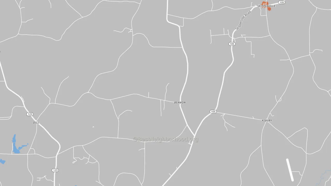 Bike Grade map of Beamon, AL