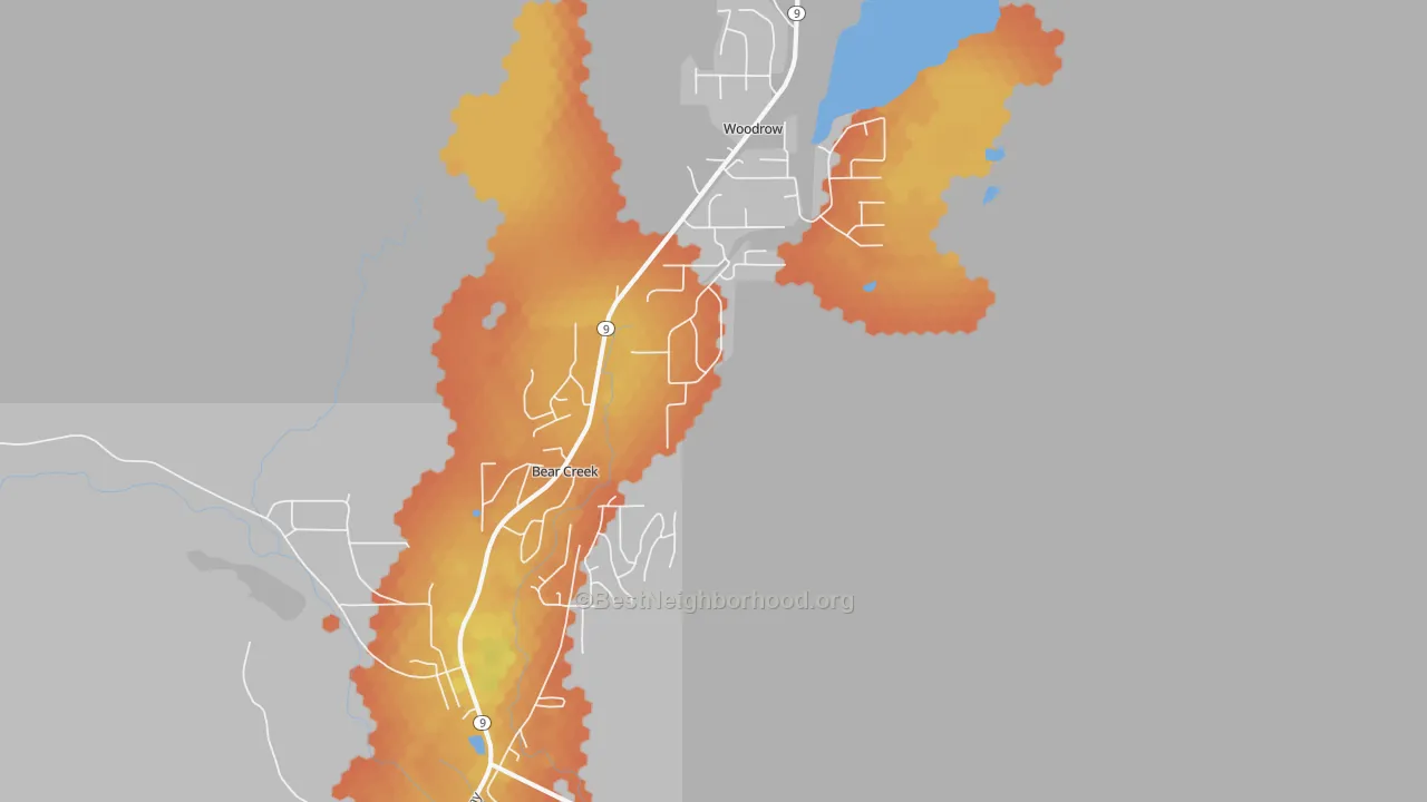 Bike Grade map of Bear Creek, AK