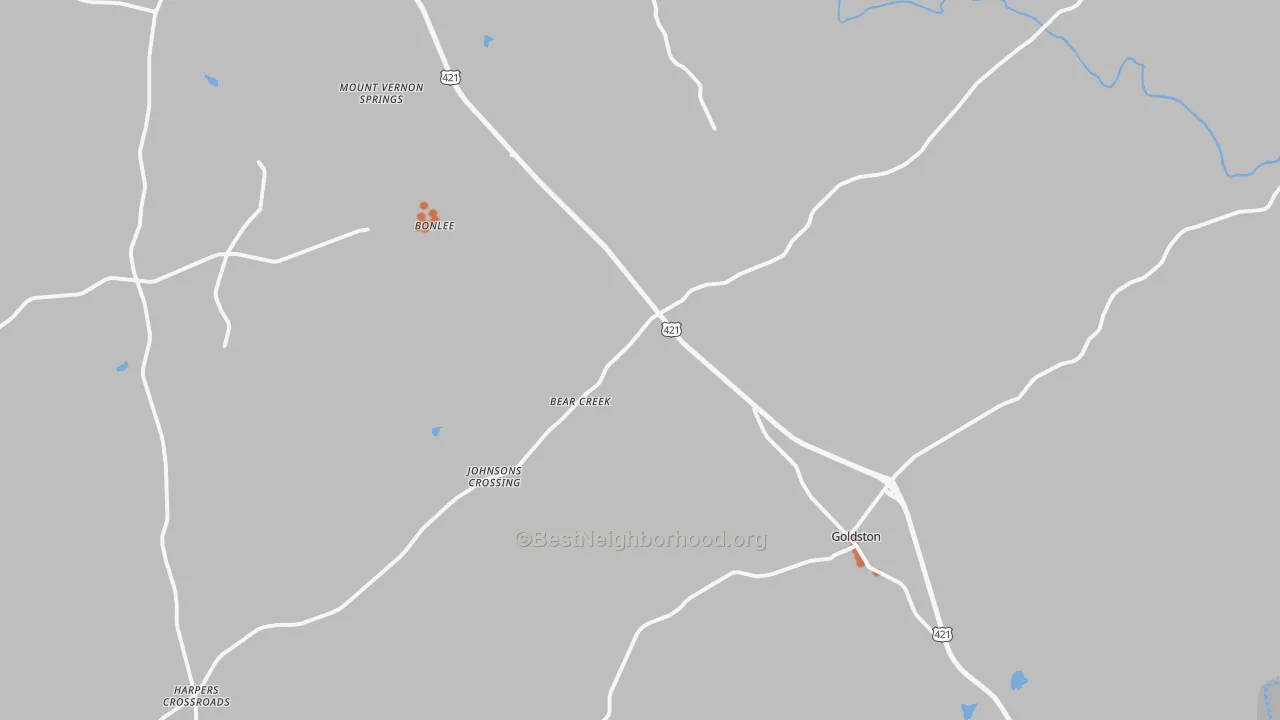 Bike Grade map of Bear Creek, NC