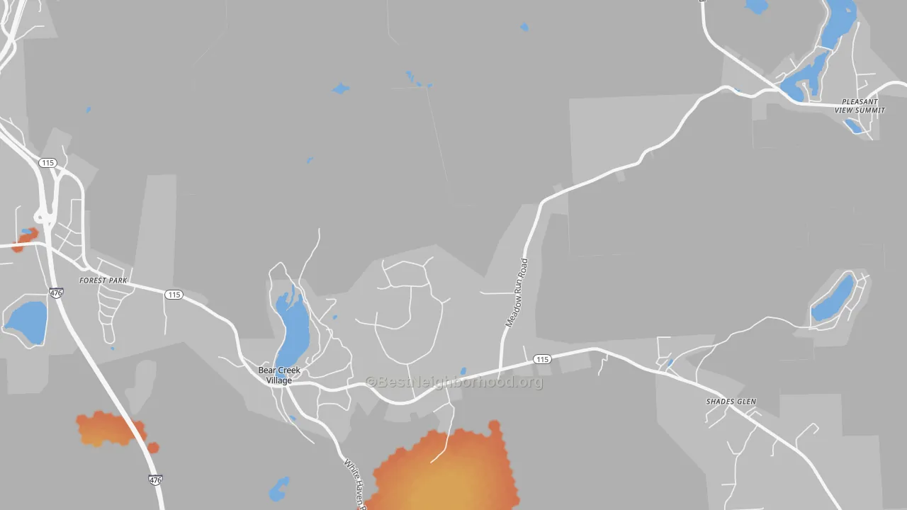 Bike Grade map of Bear Creek, PA