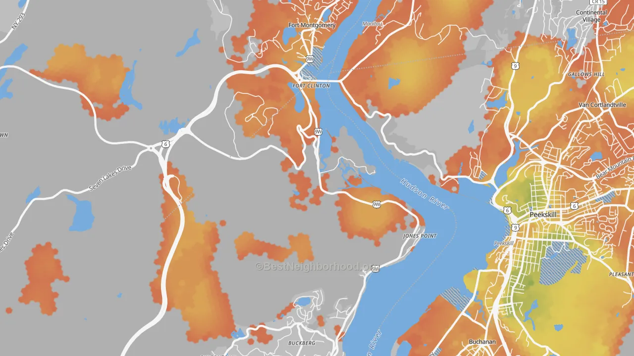 Bike Grade map of Bear Mountain, NY